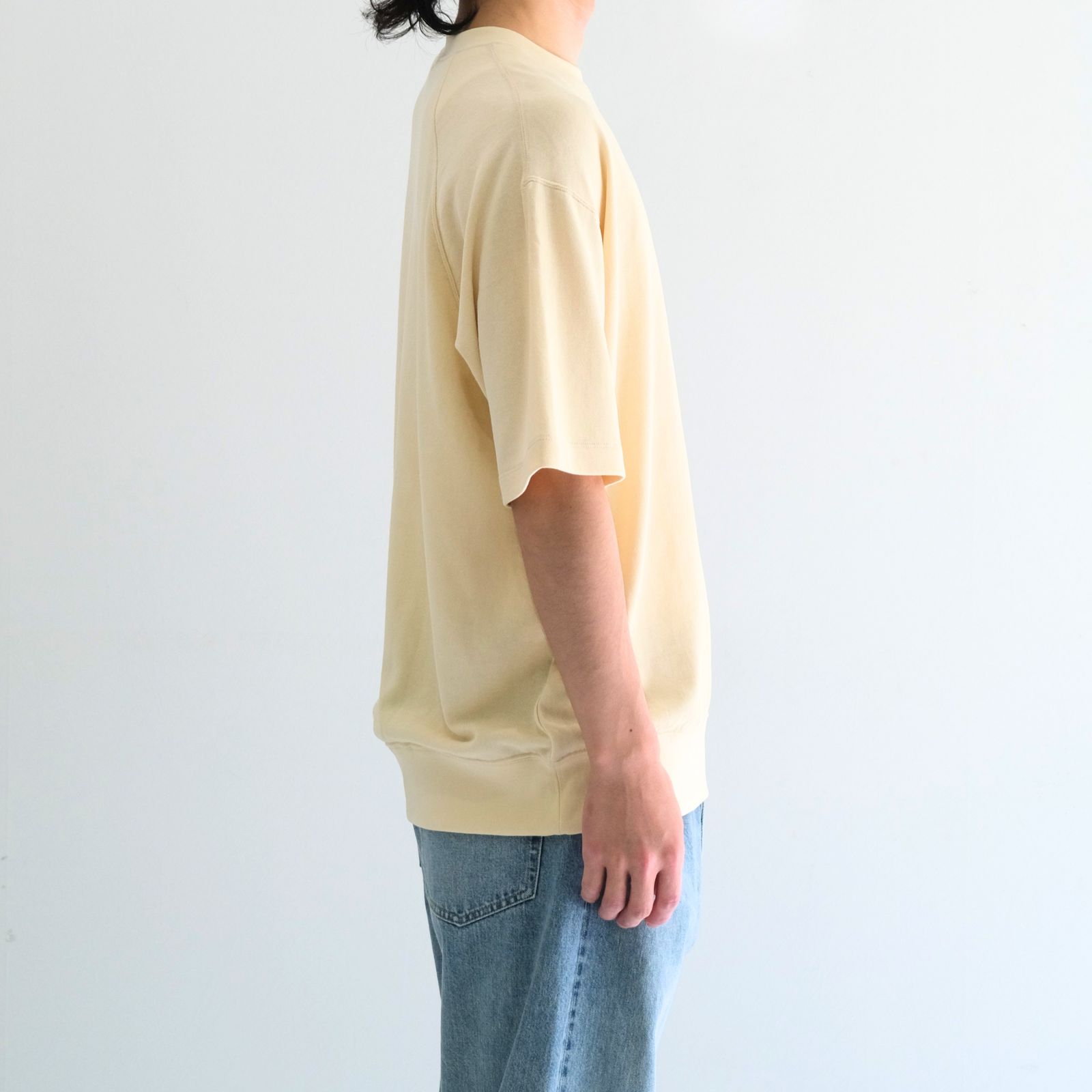 SOFT DRY SHORT LOOP TERRY SWEAT TEE （YELLOW BEIGE）