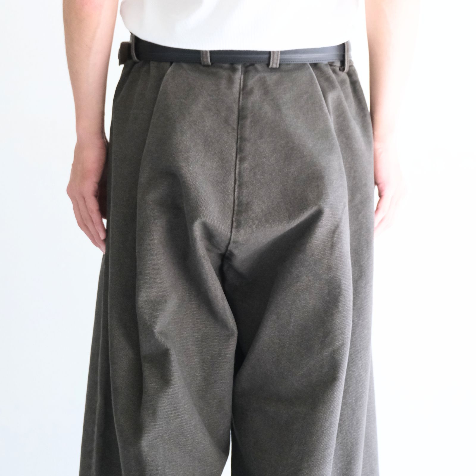 【残り1点】MERELY WASHED CANVAS FLARED PANTS（VINTAGE CAMEL）