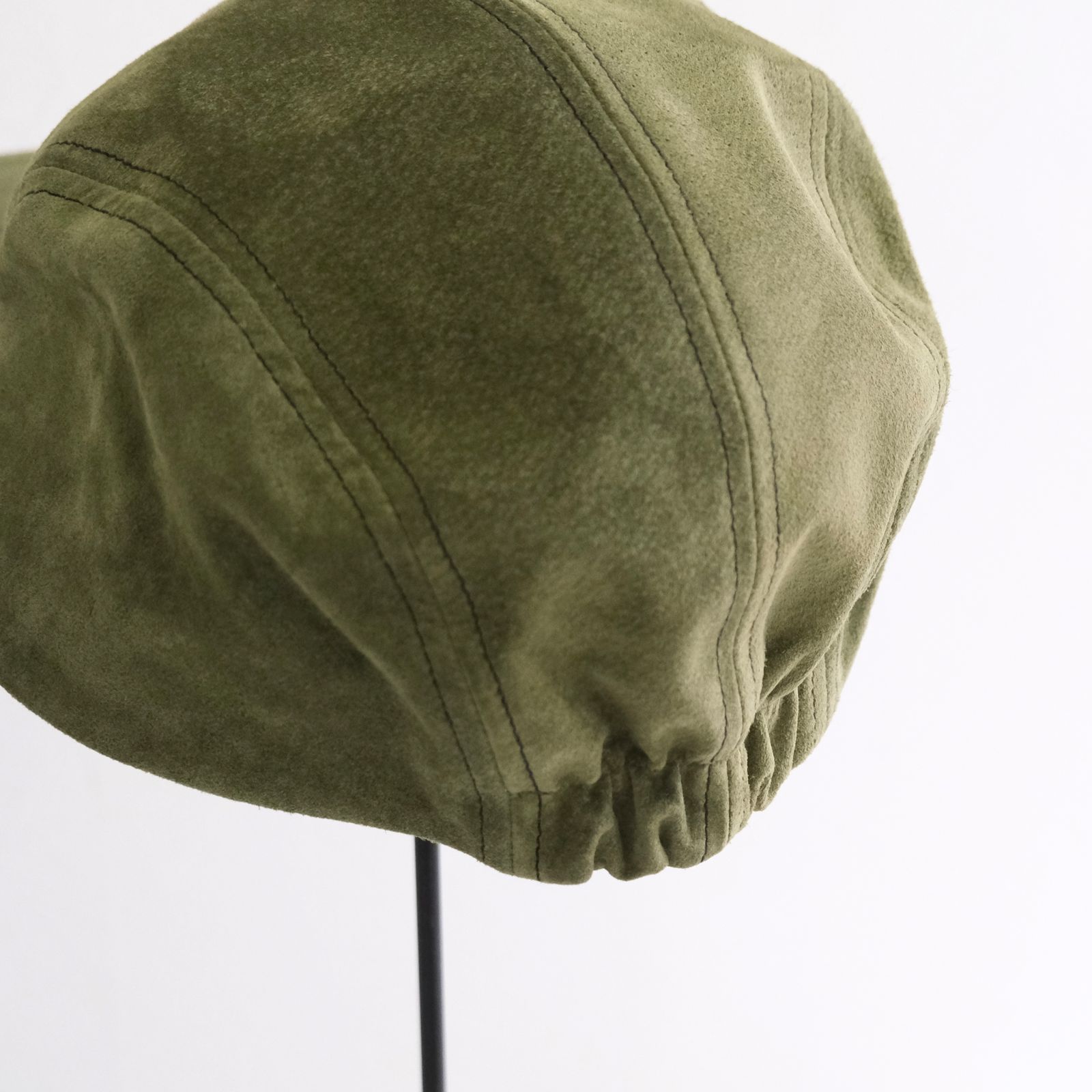 【残り1点】Leather Jet Cap（Olive）