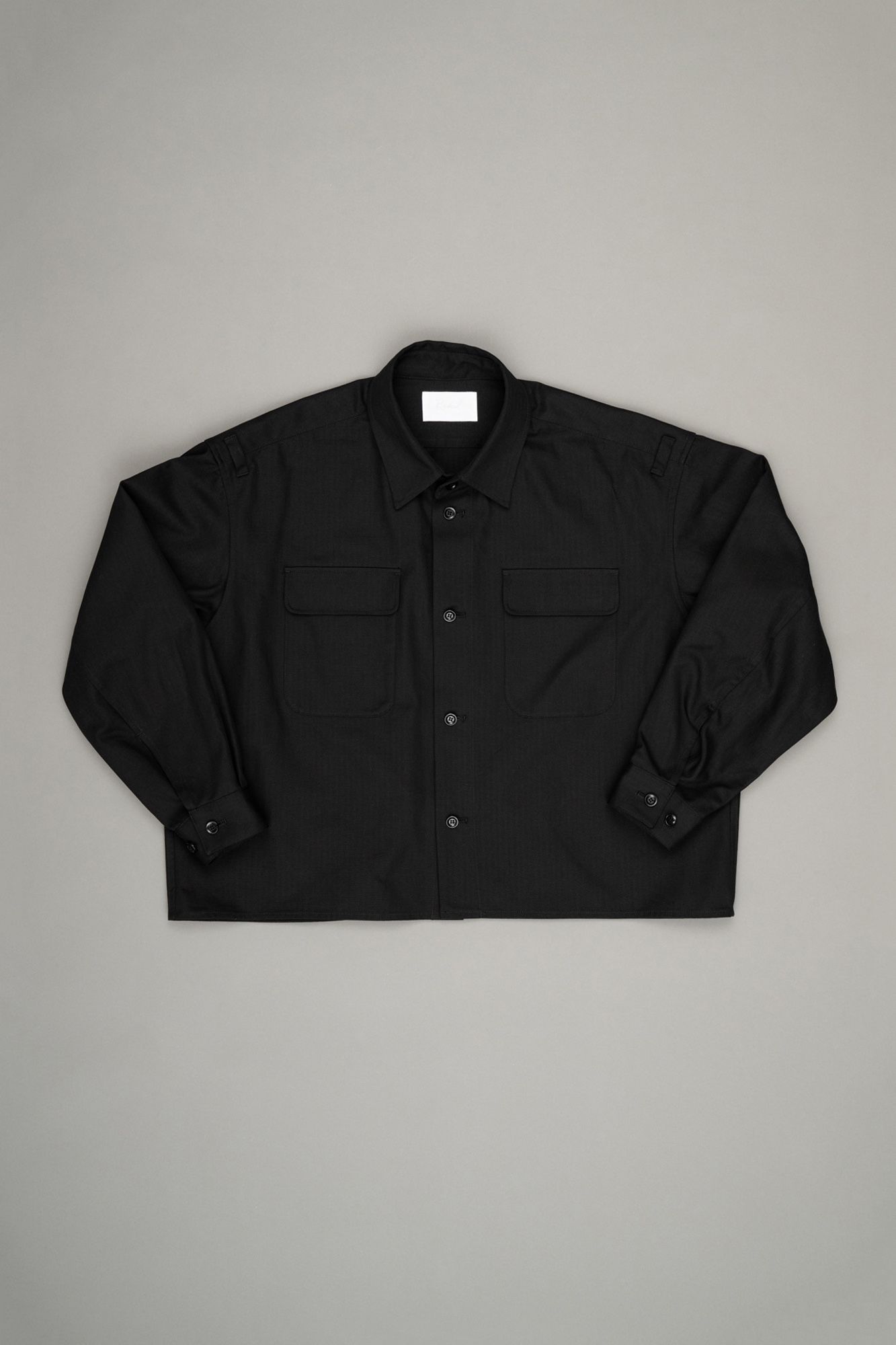 Over Officer Shirt Jacket（Black）