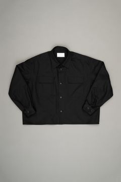 Over Officer Shirt Jacket（Black）