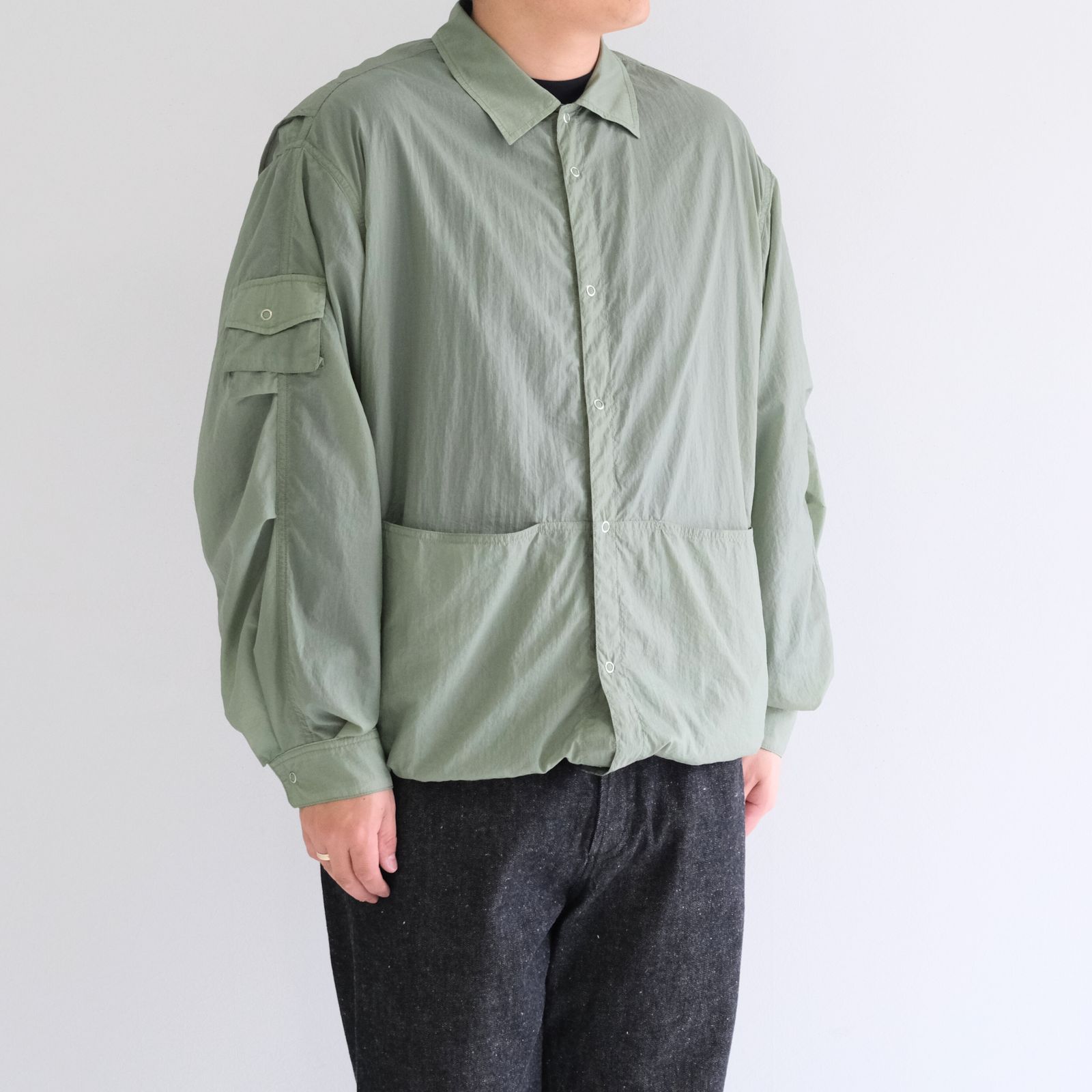 Photographer L/S Shirt Jacket / シャツジャケット / ナイロン / Light Green