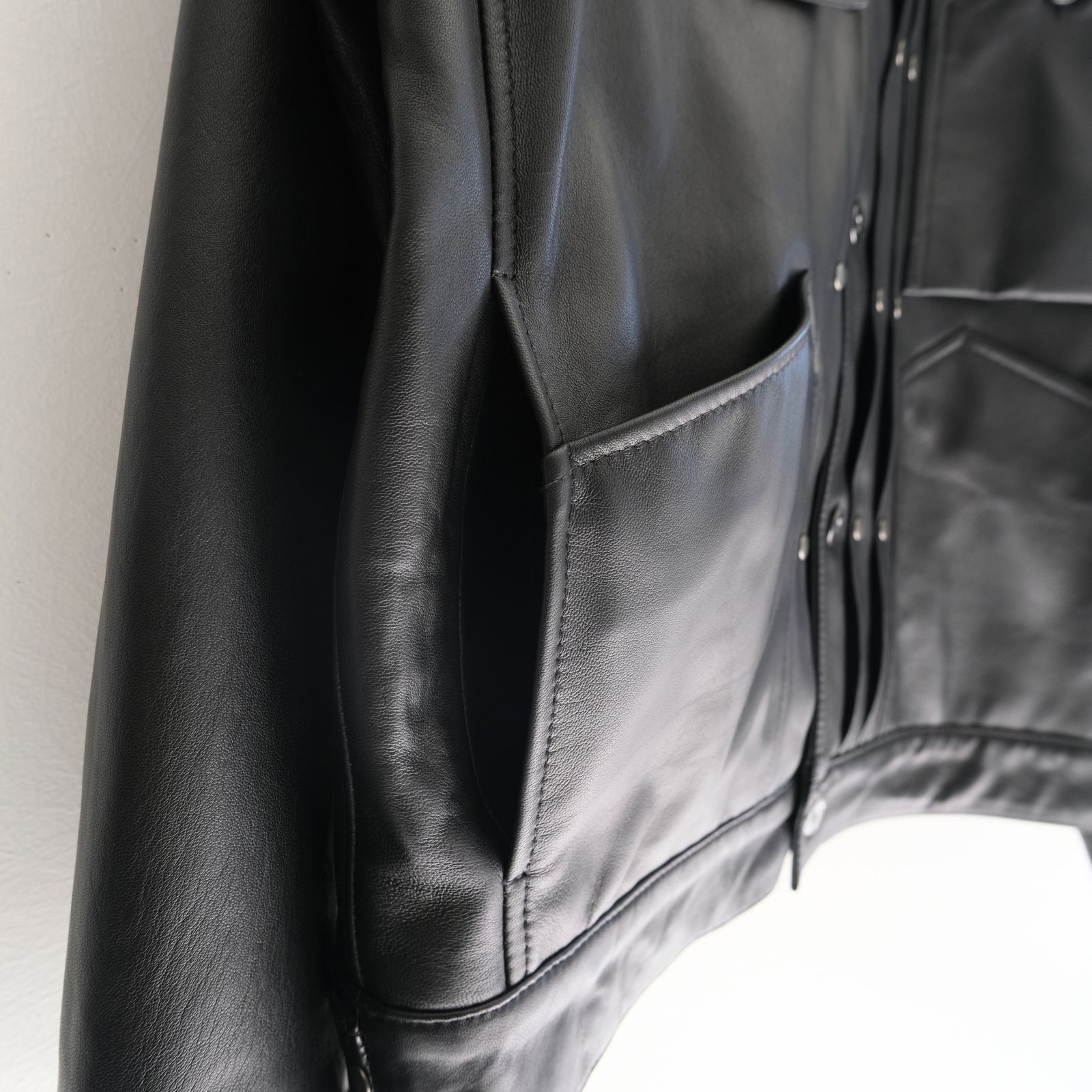 TRUCKER JACKET / ジャケット / レザージャケット / トラッカージャケット / SHEEP SKIN / 羊革 / BLACK