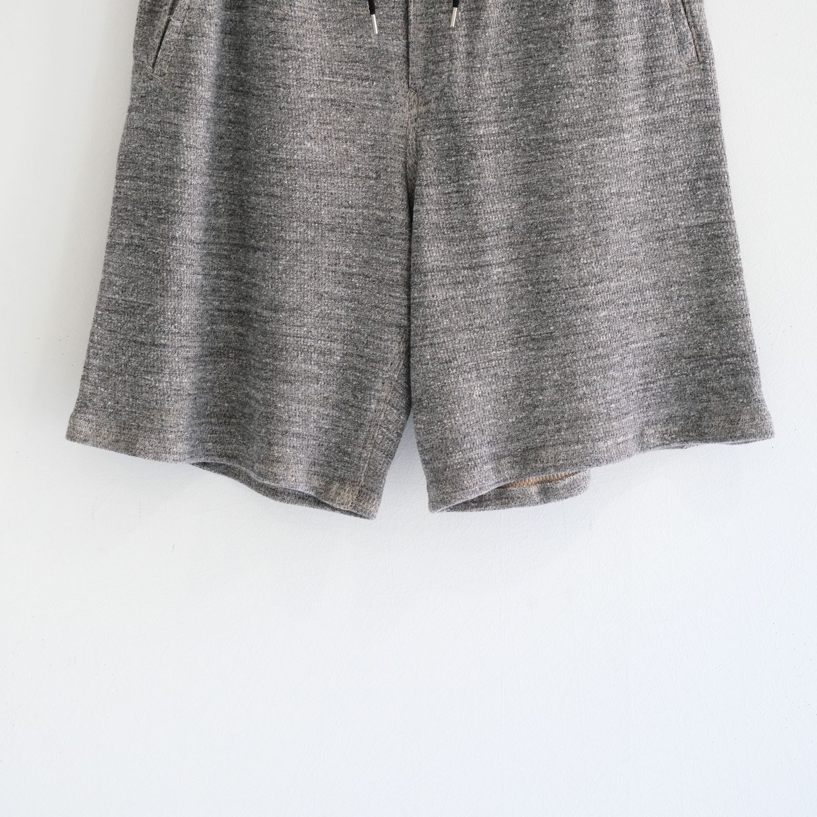 THERMAL SHORT PANTS - Mixed “UNSTAINED” yarn - / ショーツ / パンツ / GRAY