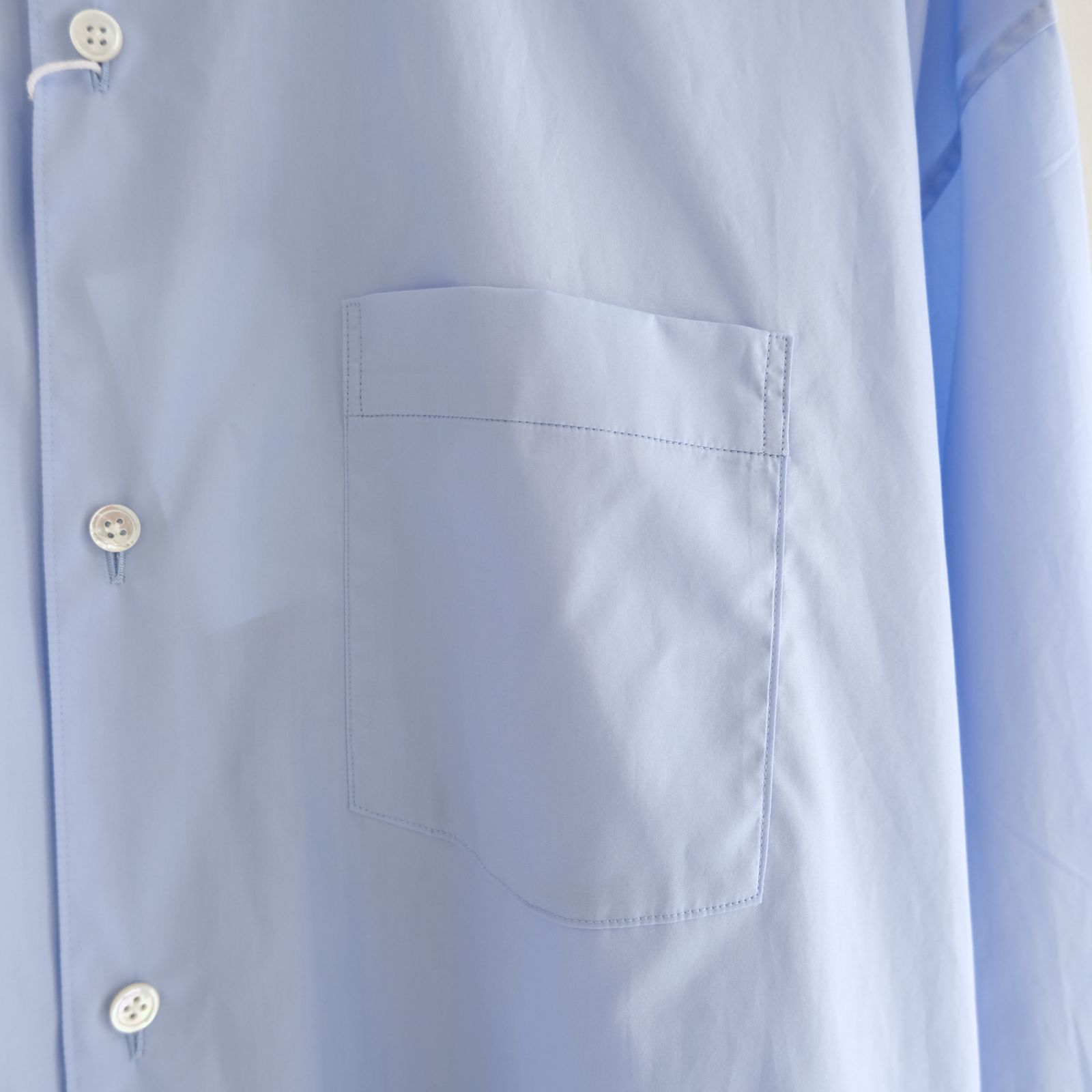 【販売開始 : 7/18 (土) 00:00~】Broad Cotton Wide Shirts（Sax Blue）