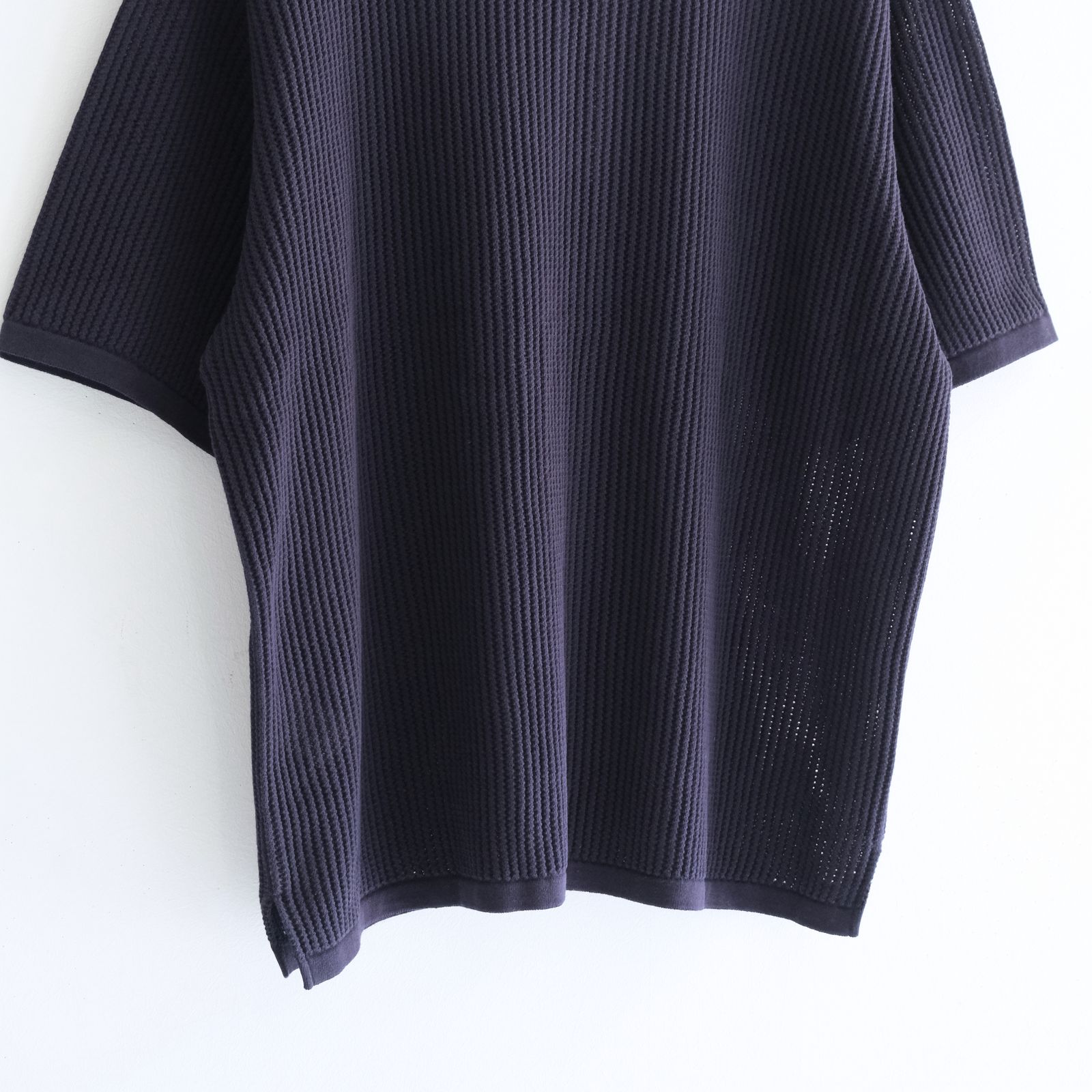 COTTON SUKASHI KNIT S/T / （NAVY）
