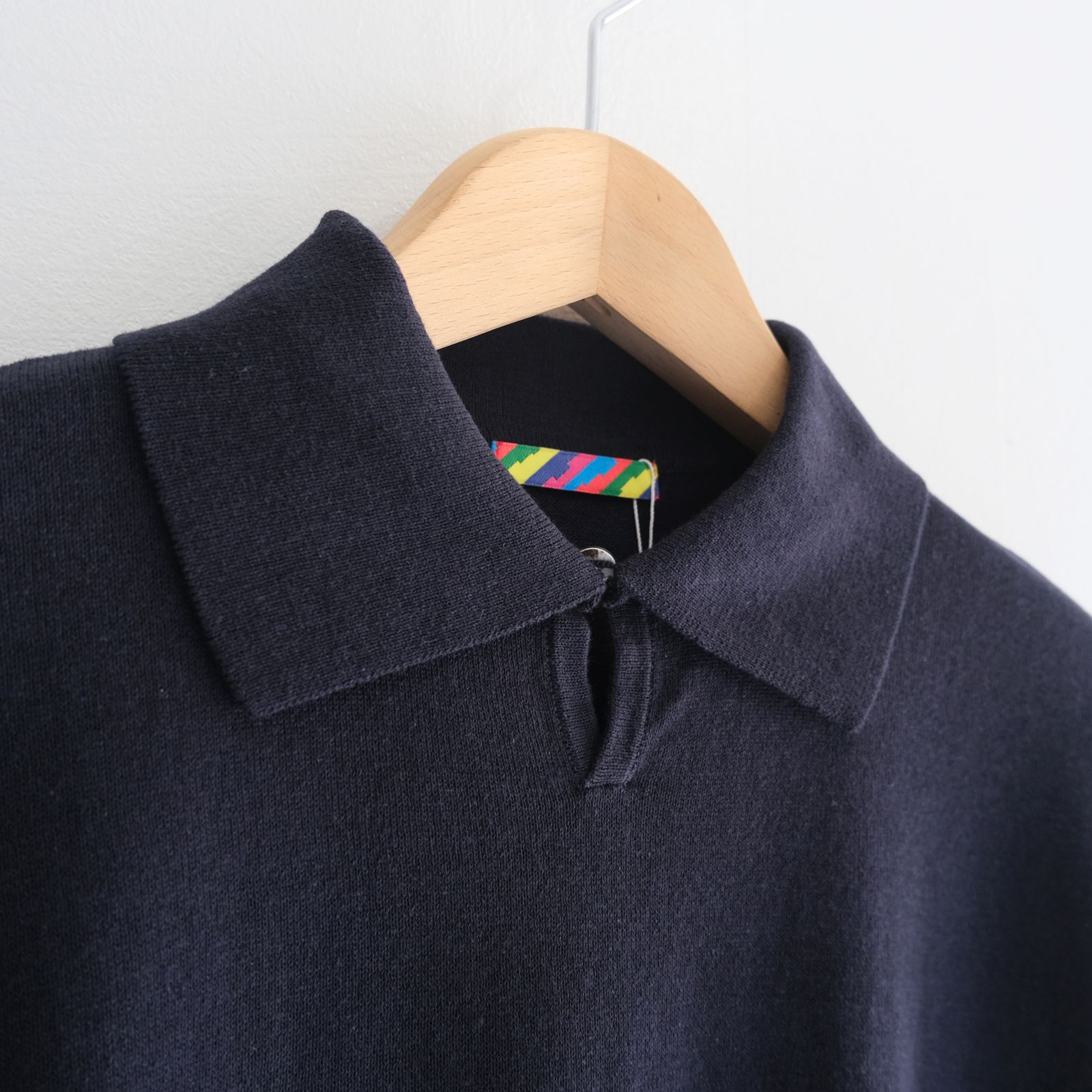 Knitted Polo Shirt /  ニット ポロ シャツ（NAVY）