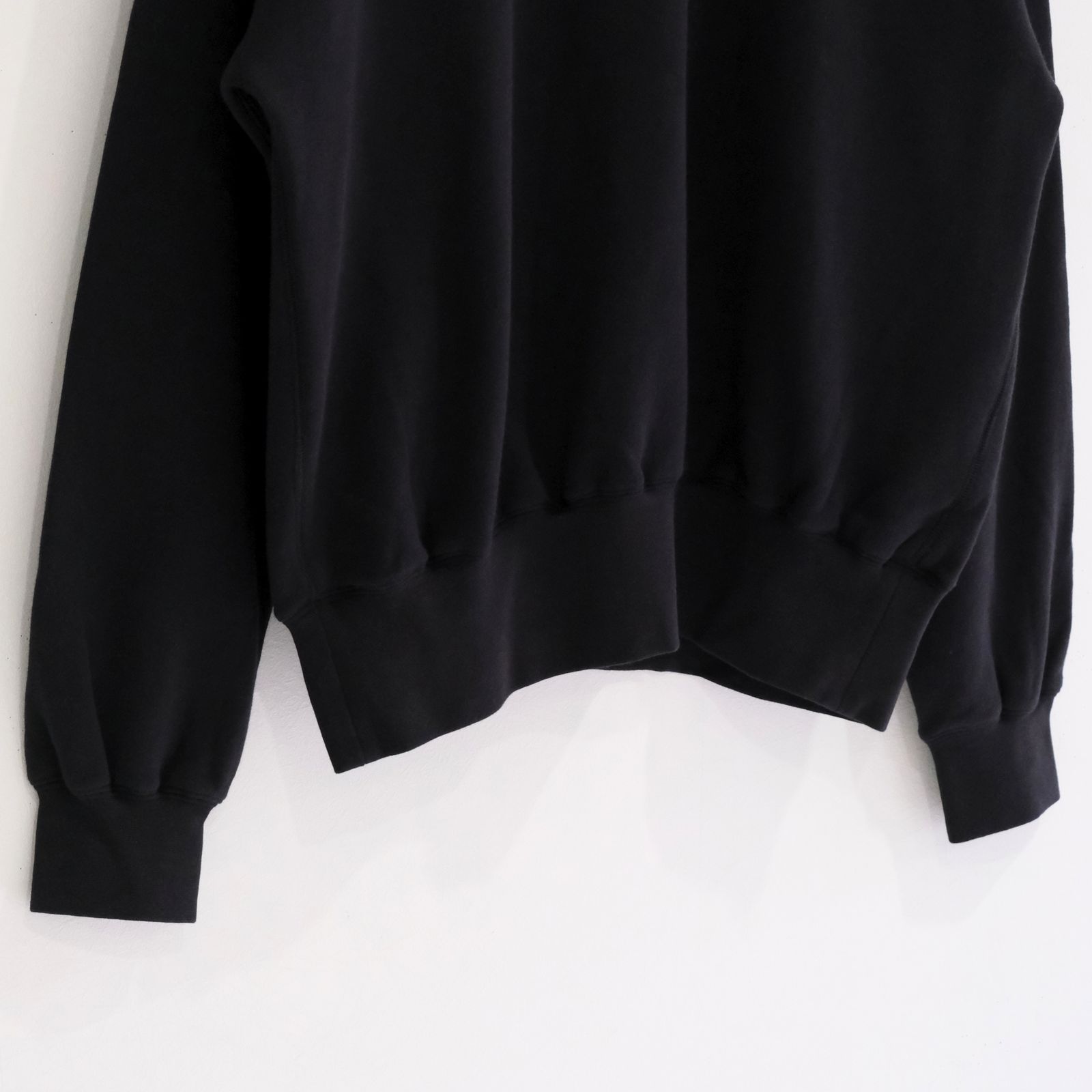 【残り1点】"BROTHERS" Leather x Original Supima Aging Cotton Sweat（BLACK）