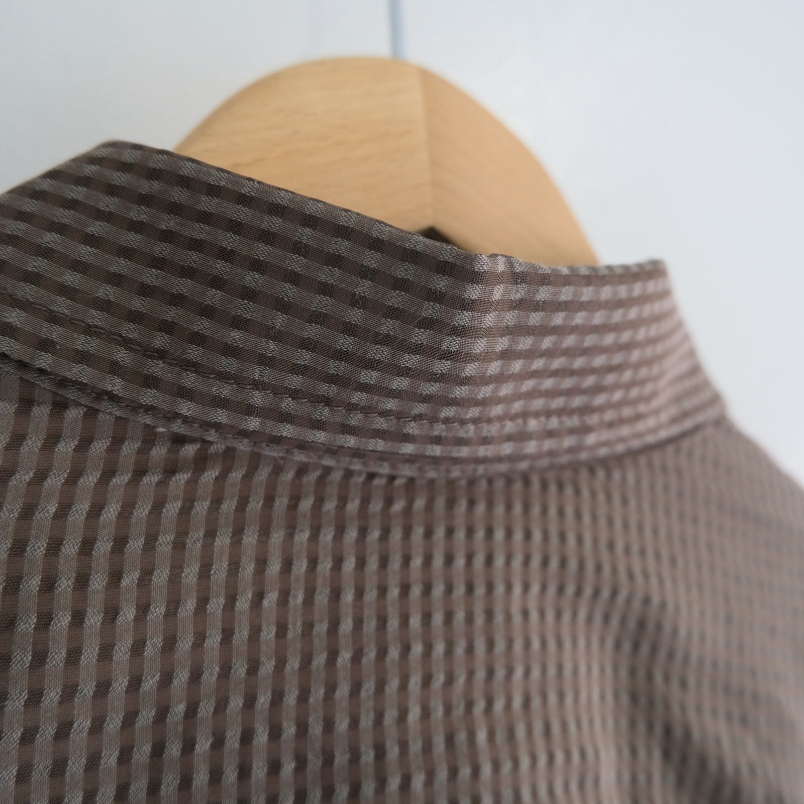 Lee / SEVEN BY SEVEN / SHEER COWBOY JACKET ‐Gingham Check Indian fabric‐ （Greige）