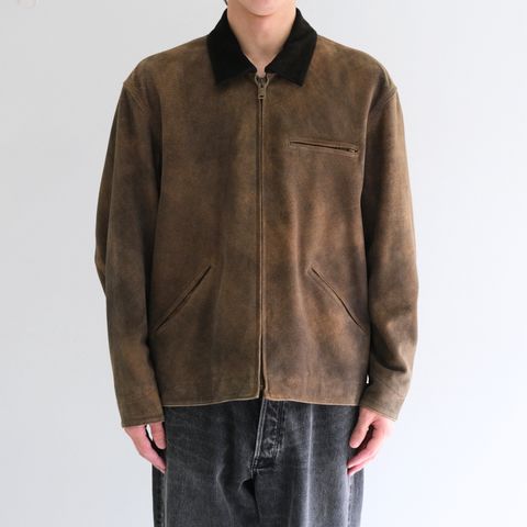 【残り1点】LEATHER DETROITJACKET ‐Goat suede Antique finish‐ / レザーデトロイトジャケット ‐ゴートスエード アンティークフィニッシュ‐（Beige）