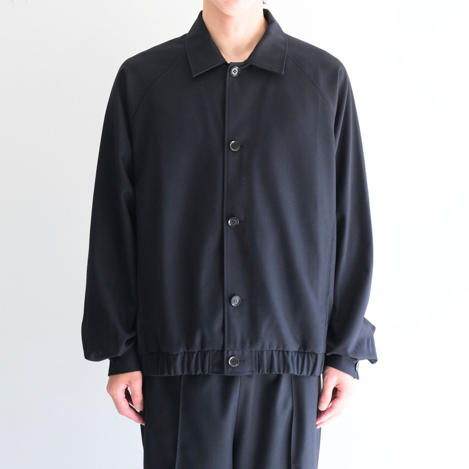 【残り1点】MESH WOOLEN RAGLAN BLOUSON（LIBERTY NAVY）