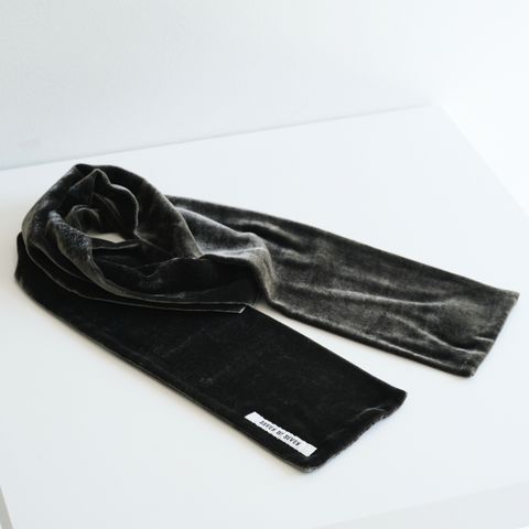 VELVET STOLE ‐Silk Rayon‐ / ストール / シルク / レーヨン / ベルベット / Black