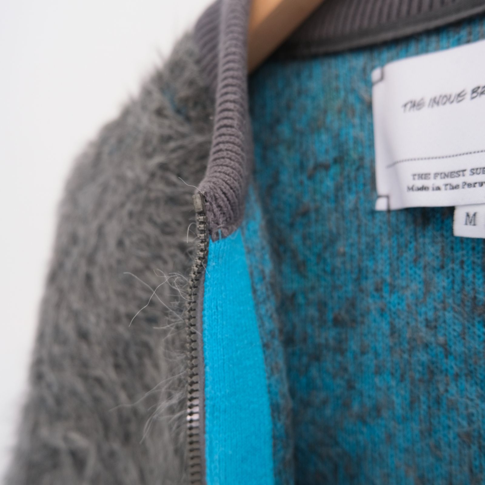 Suri Alpaca Bomber Jacket / ジャケット / ボンバージャケット / アルパカ / スリアルパカ / Grey / Turquoise