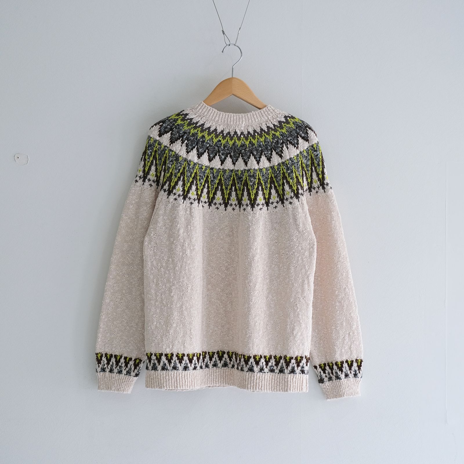 SUMMER NORDIC KNIT P/O / ニット / 擬麻コットン / IVORY