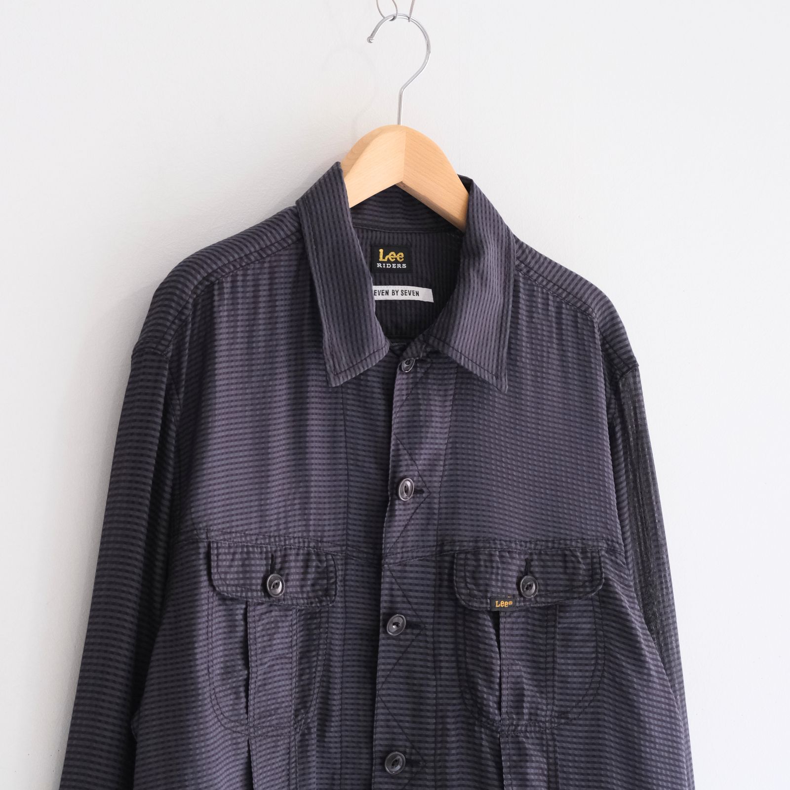 Lee / SEVEN BY SEVEN / SHEER COWBOY JACKET ‐Gingham Check Indian fabric‐ （Navy）