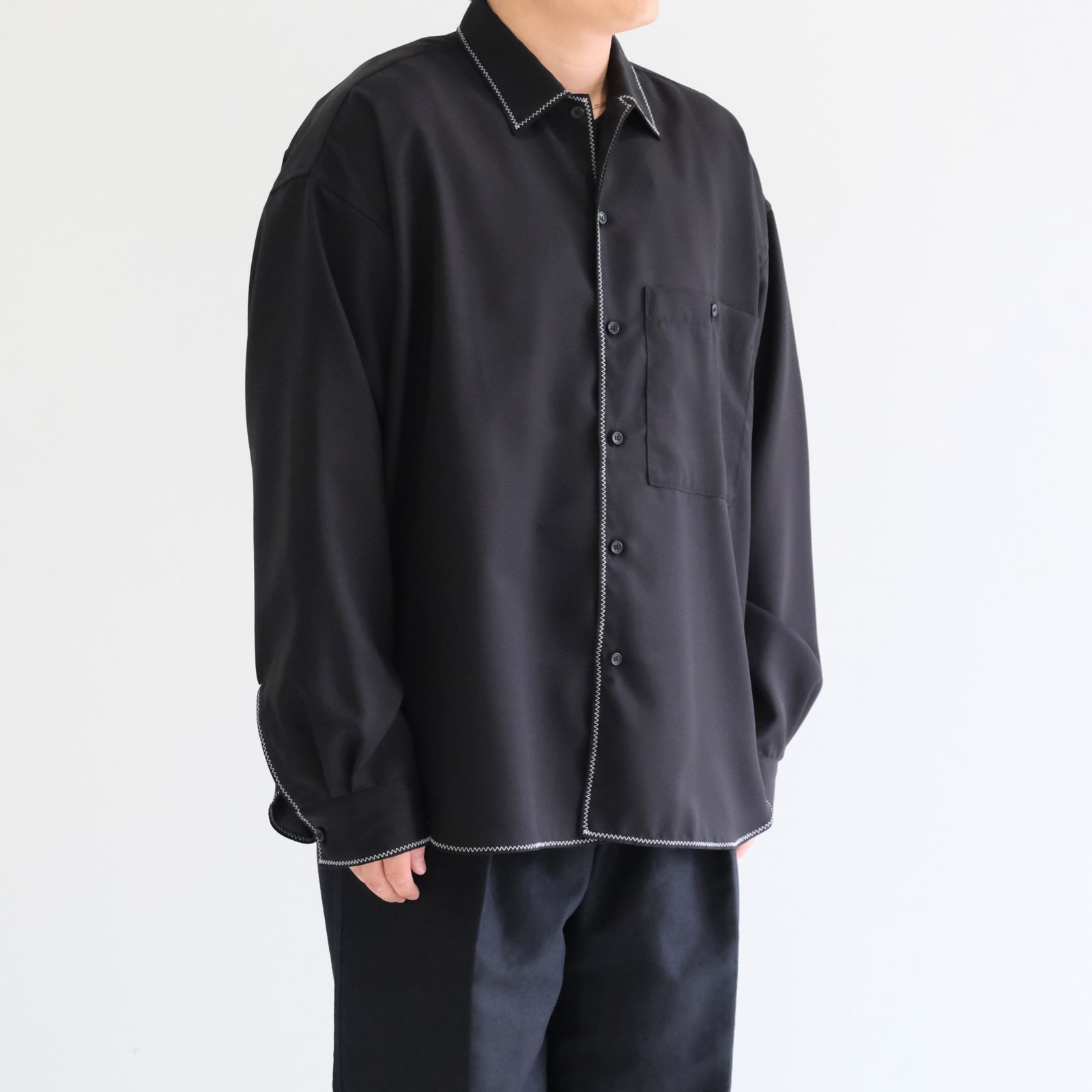 Stitch L/S Shirts / シャツ / 長袖 / Black