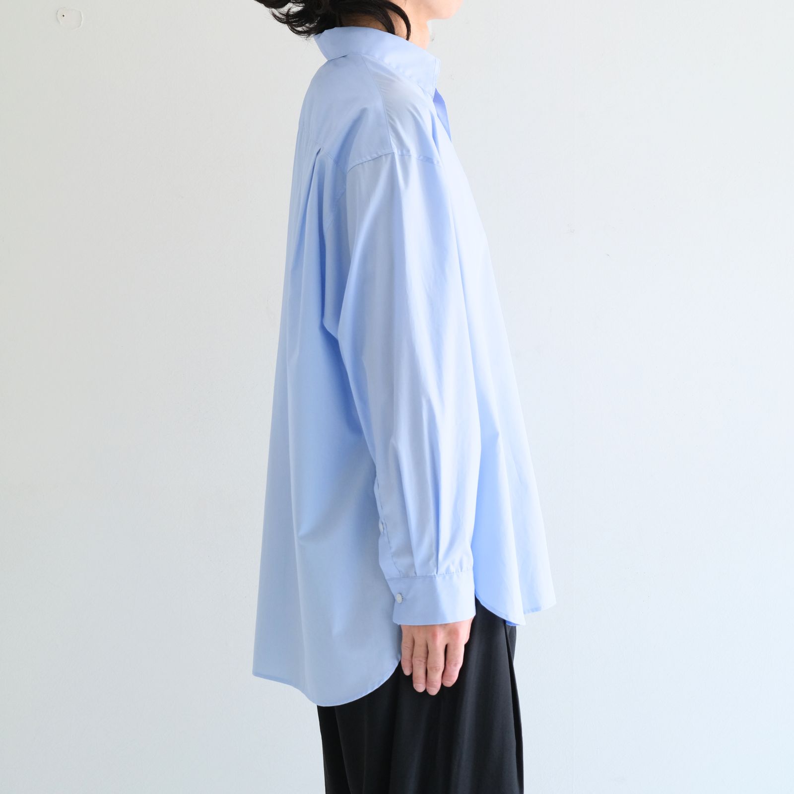 Broad Cotton Wide Shirts（Sax Blue）