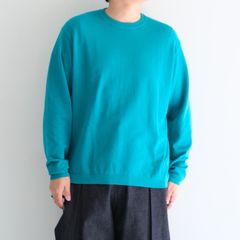 TWISTED COTTON KNIT PULLOVER / ツイストコットンニットプルオーバー（PEACOCK GREEN）