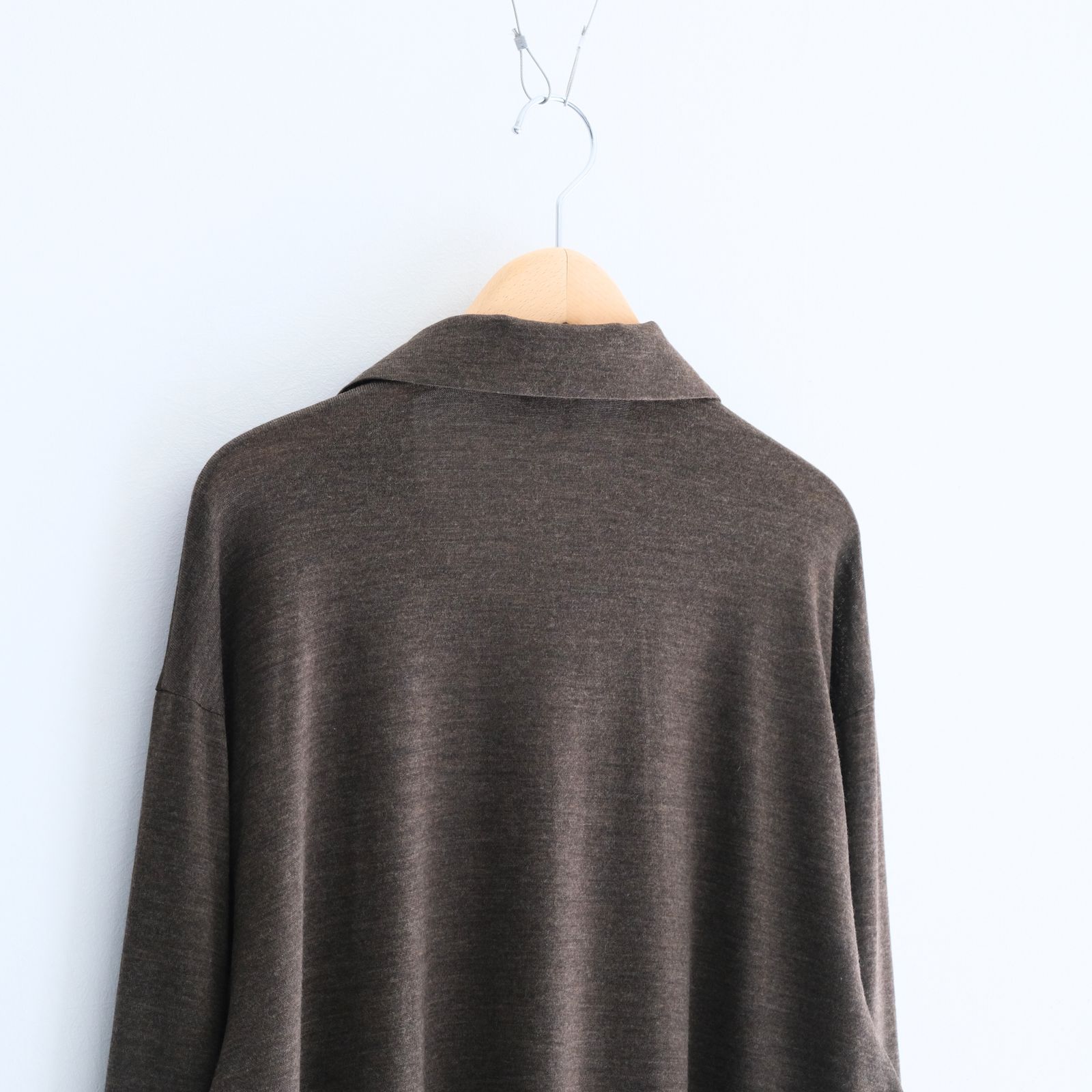 Wool Jersey Twisted polo Shirts / ポロシャツ / Brown