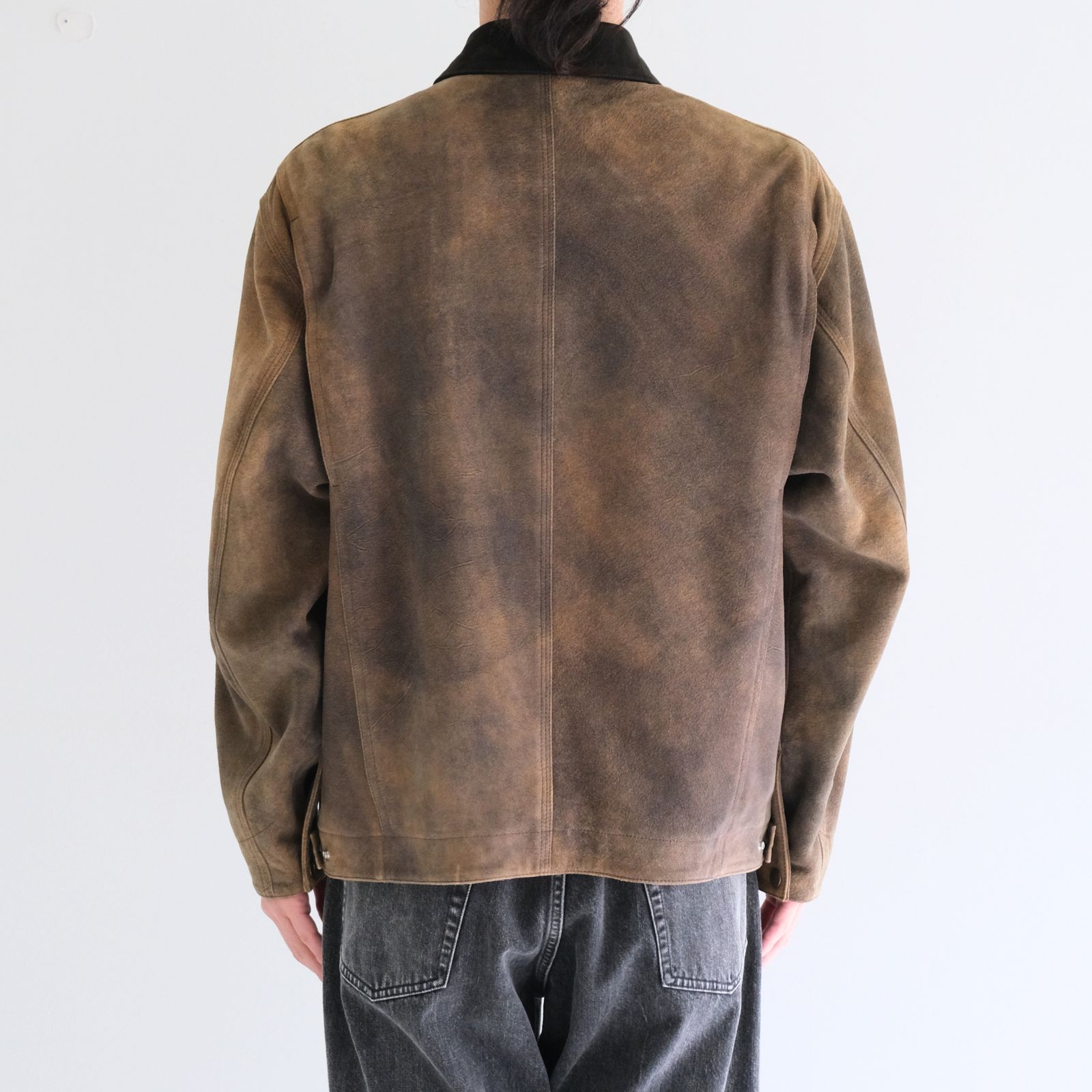 【残り1点】LEATHER DETROITJACKET ‐Goat suede Antique finish‐ / レザーデトロイトジャケット ‐ゴートスエード アンティークフィニッシュ‐（Beige）
