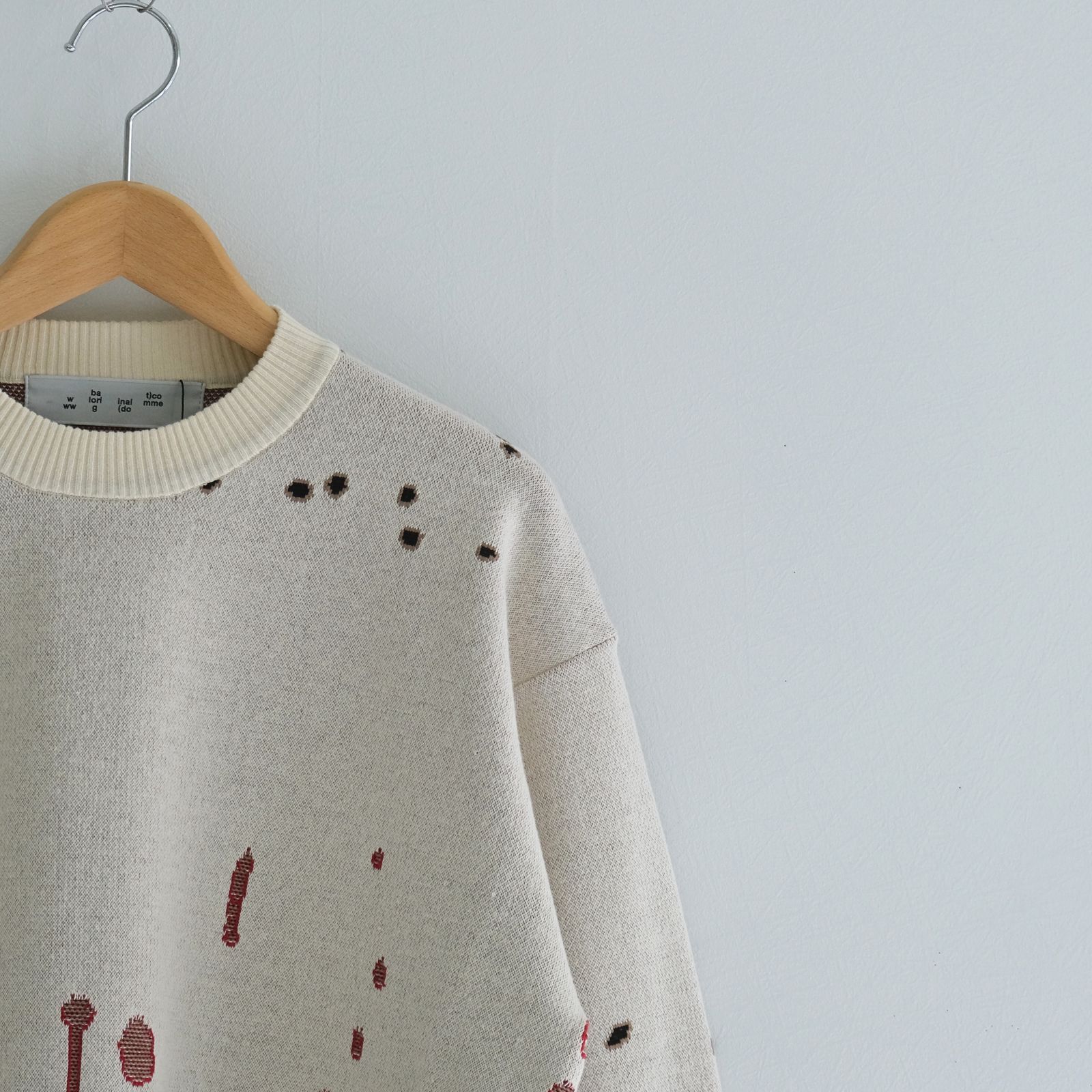 DRIP JACQUARD COTTON CREWNECK SWEATER / セーター / ジャガード織り / DULL GRAY
