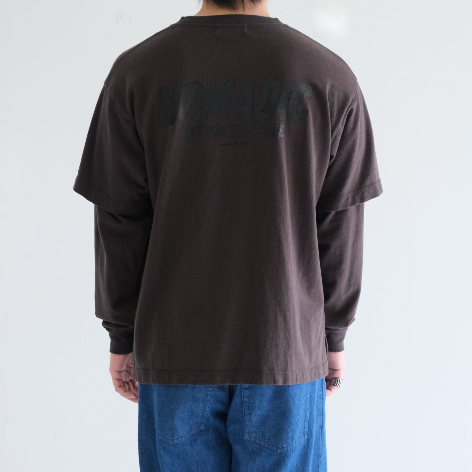 MC LAYERED LS TEE / ロングスリーブ / レイヤード / プリント / GRAPHITE