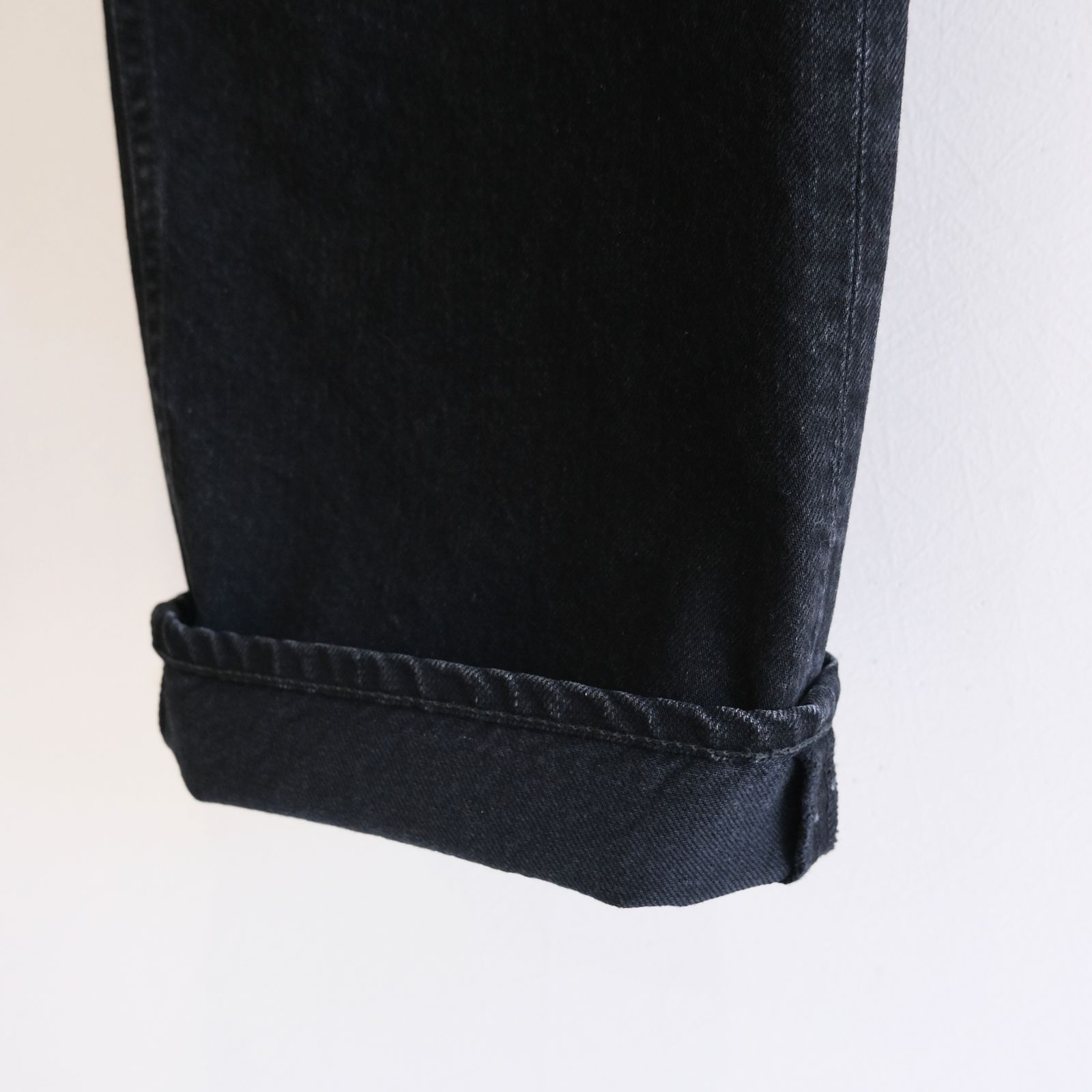 "JUDE II" LEATHER New Standard Straight by 12oz Denim（BLACK）
