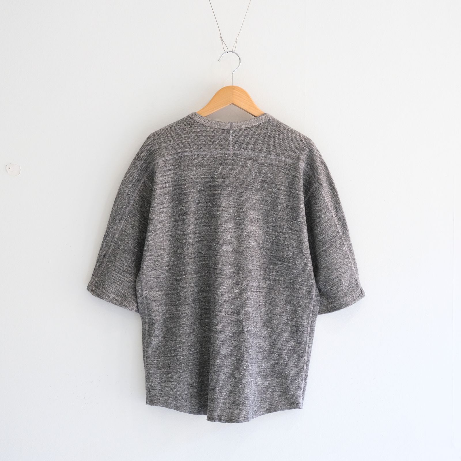 ORGANIC COTTON THERMAL TEE - Mixed ”UNSTAINED” yarn - /  Tシャツ / GRAY