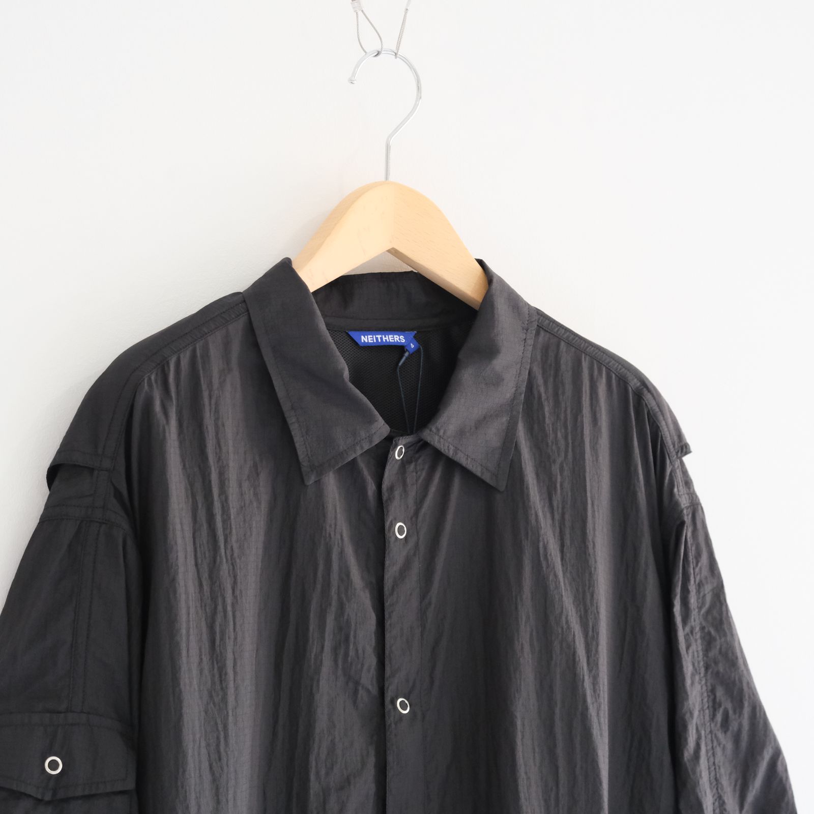 Photographer L/S Shirt Jacket / シャツジャケット / ナイロン / BLACK