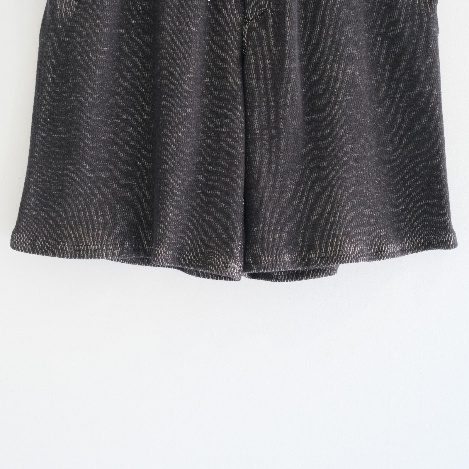THERMAL SHORT PANTS - Mixed “UNSTAINED” yarn - / ショーツ / パンツ / BLACK