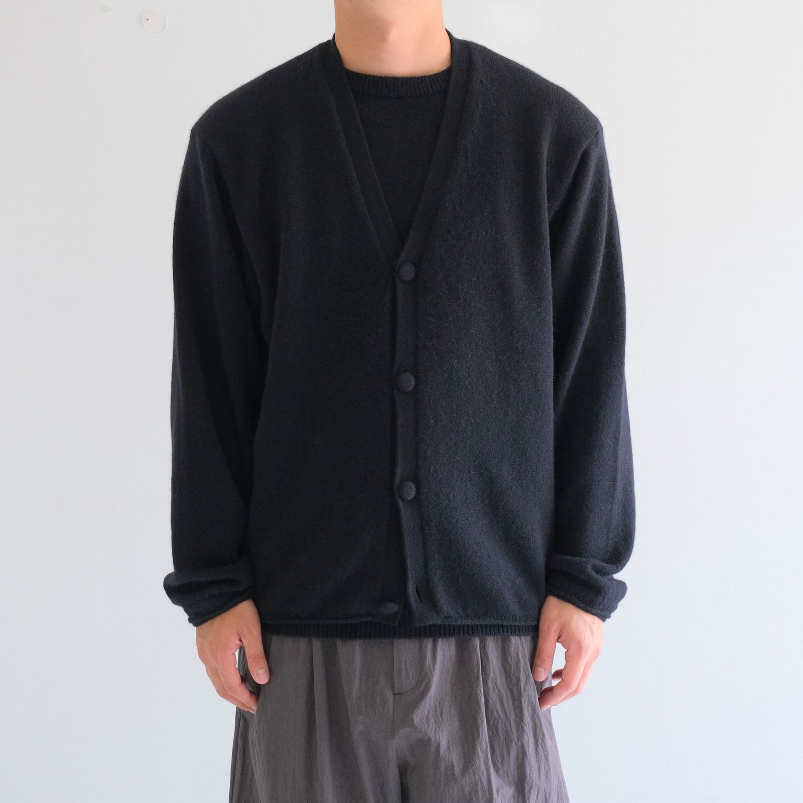 ALPACA ENSEMBLE KINT PULLOVER / ニット / アルパカ / ウール / BLACK