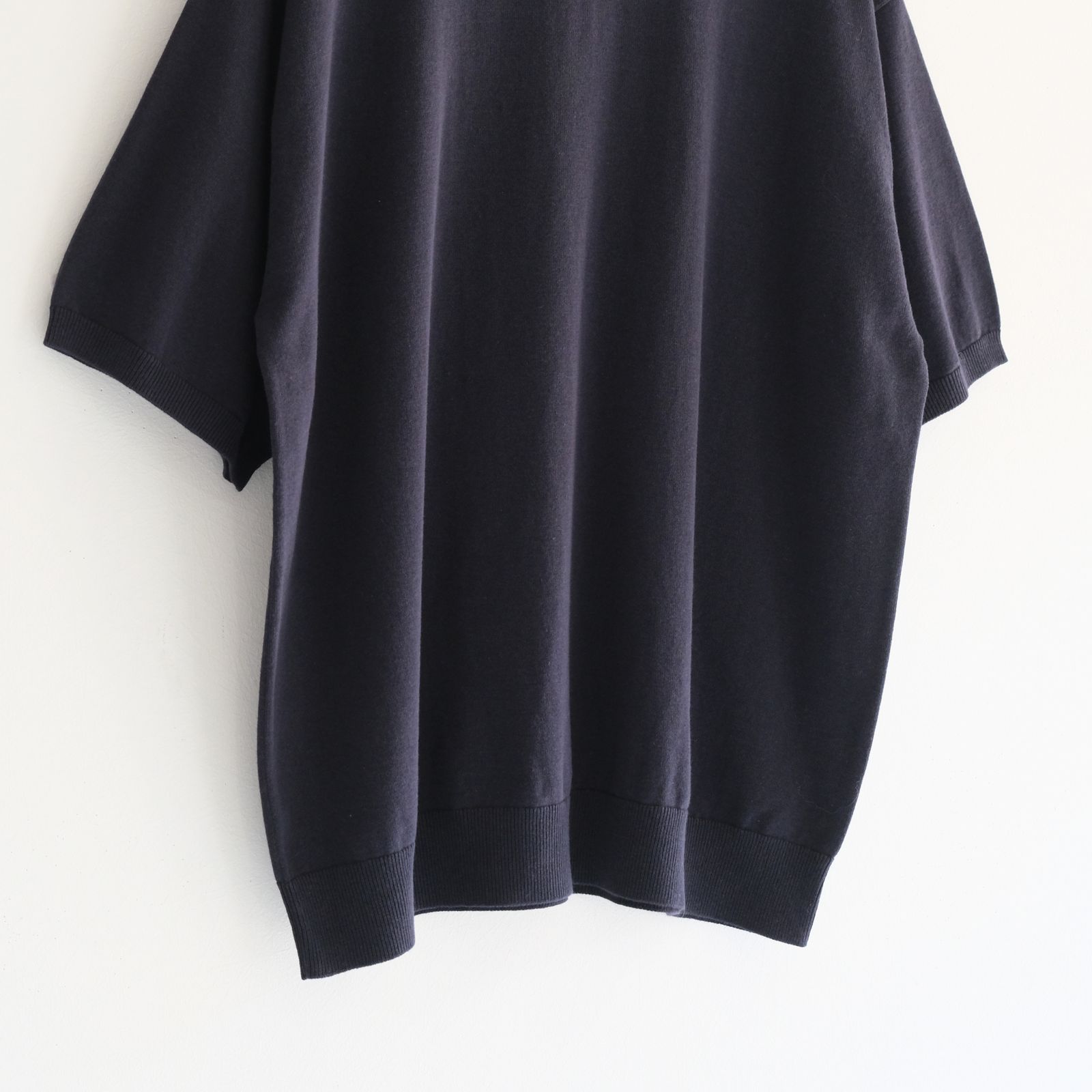 Knitted Polo Shirt /  ニット ポロ シャツ（NAVY）