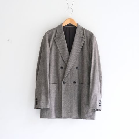 【残り1点】W/S HERRINGBONE STRIPE DB JKT（TAUPE GREY）