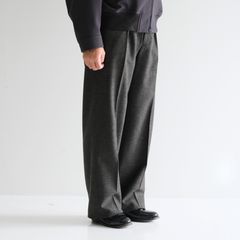 IN TUCK TROUSERS ‐Powder melton‐ / パンツ / トラウザー / メルトン素材 / Mid Gray