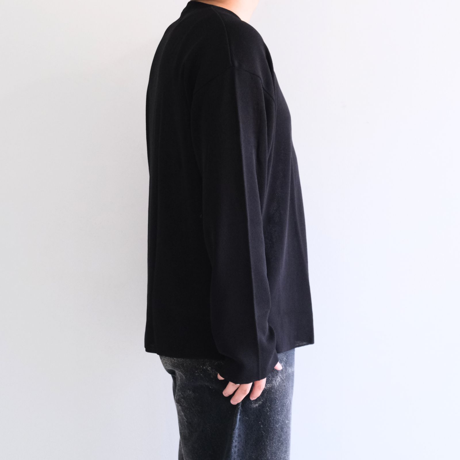 PREMIUM WIDE SLEEVE ‘SEUNGMU’ KNIT / プレミアムワイドスリーブ「スンム」ニット（INK BLACK）