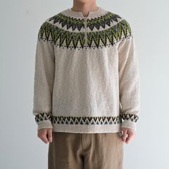 SUMMER NORDIC KNIT P/O / ニット / 擬麻コットン / IVORY
