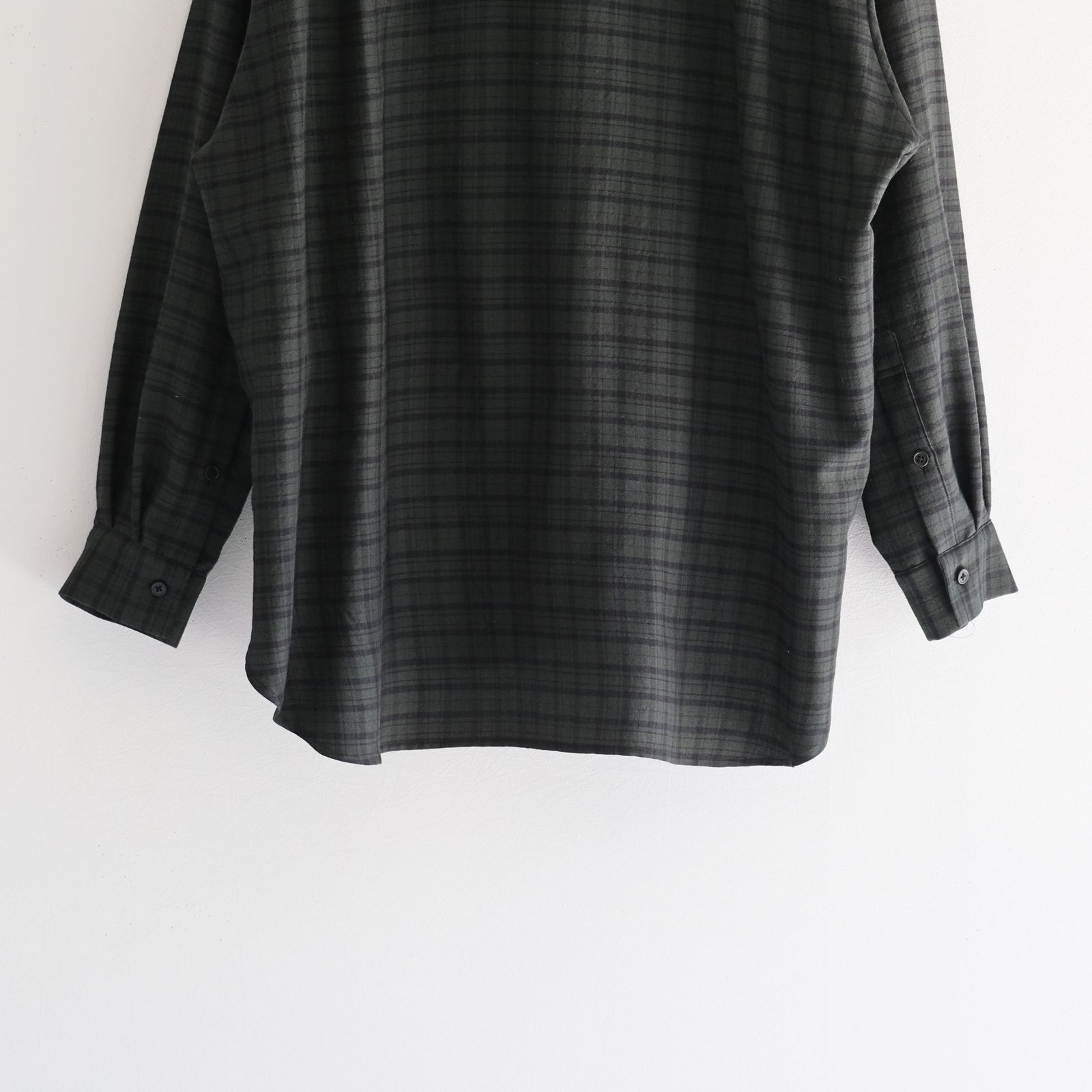 Silk Plaid Skipper Shirts / スキッパー / シャツ / シルク / GREEN