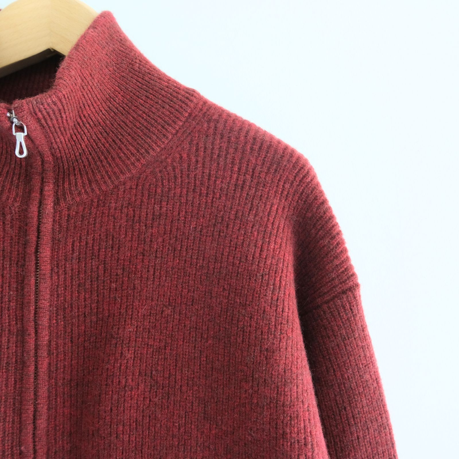 YAK / WOOL RIB DRIVERS KNIT（DARK RED）