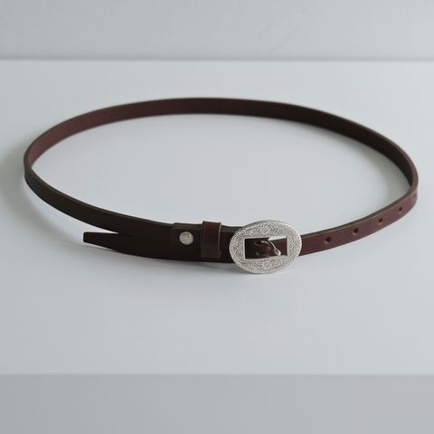 ENGRAVED BUCKLENARROW LEATHER BELT / ベルト / Rooster King & Co., / BRW