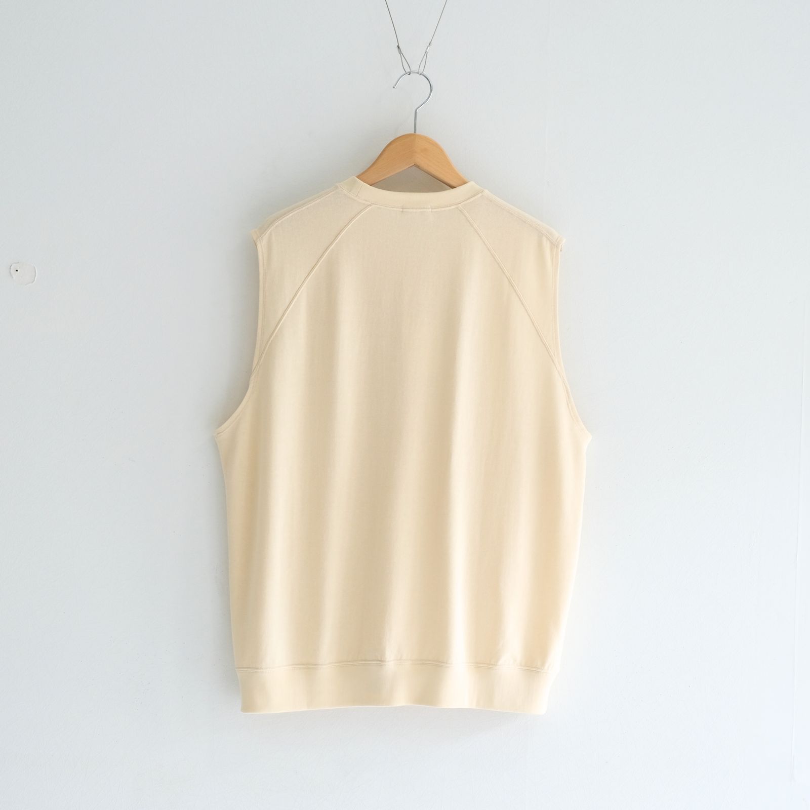 SOFT DRY SHORT LOOP TERRY SLEEVLESS TOP （YELLOW BEIGE）