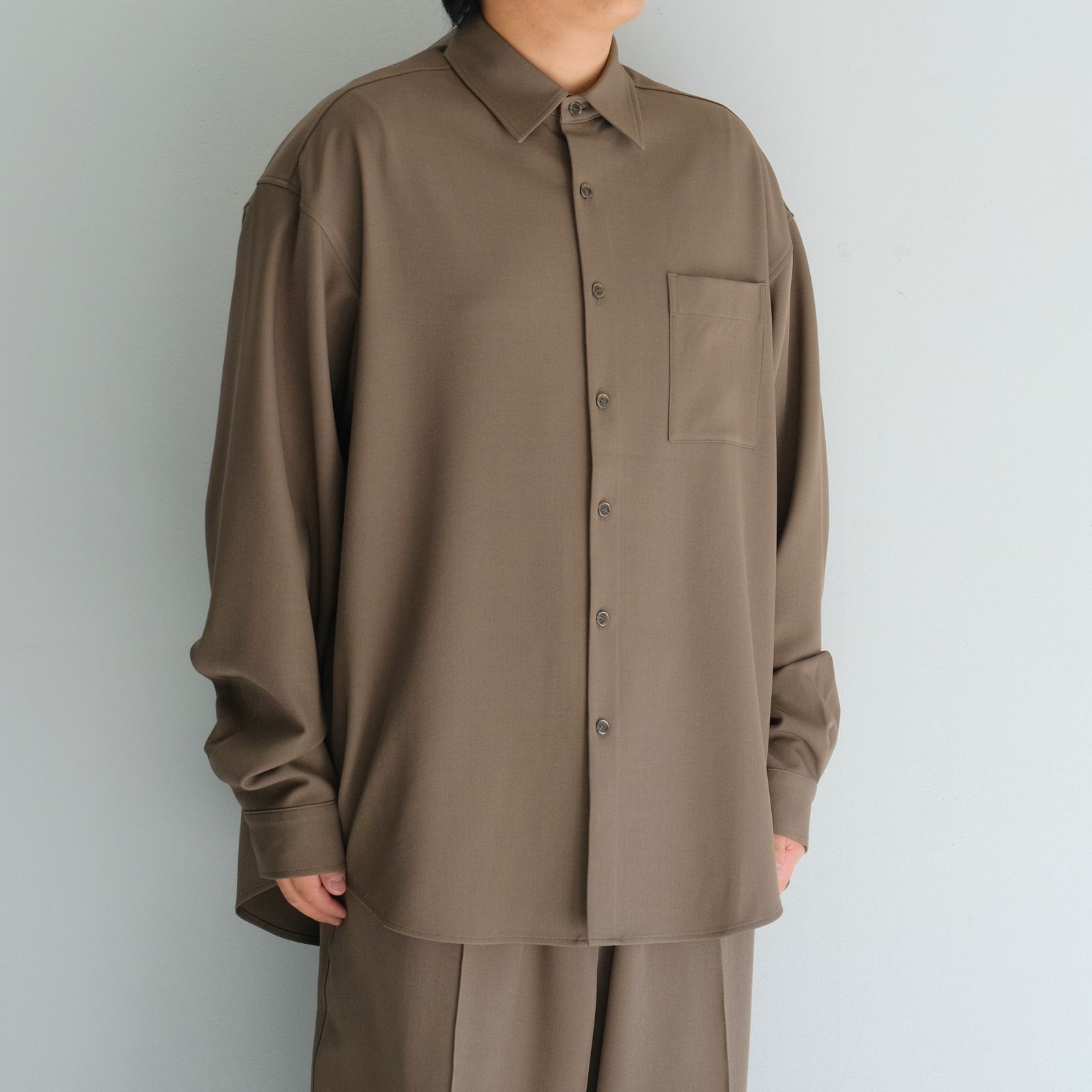 MERELY US LAZY OVERSHIRT / シャツ / 長袖 / DARK TAUPE