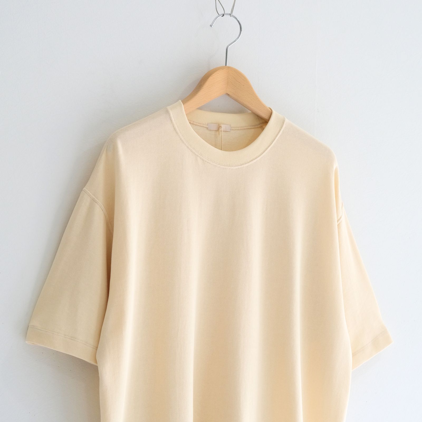 SOFT DRY SHORT LOOP TERRY SWEAT TEE （YELLOW BEIGE）