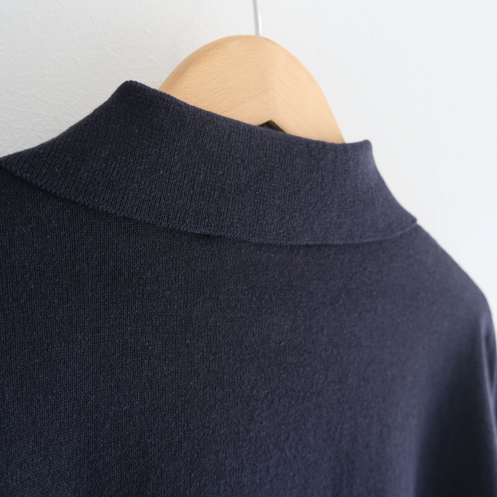 Knitted Polo Shirt /  ニット ポロ シャツ（NAVY）