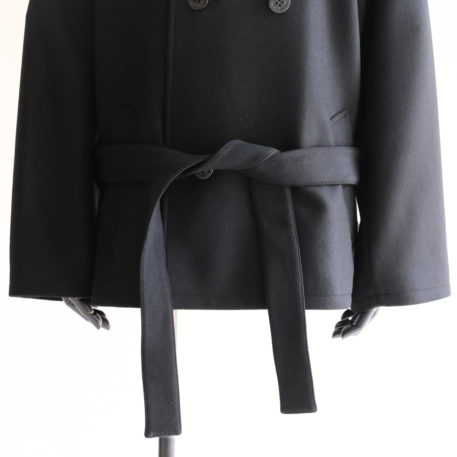 【残り1点】Wool Raglan Pea Coat（Black）