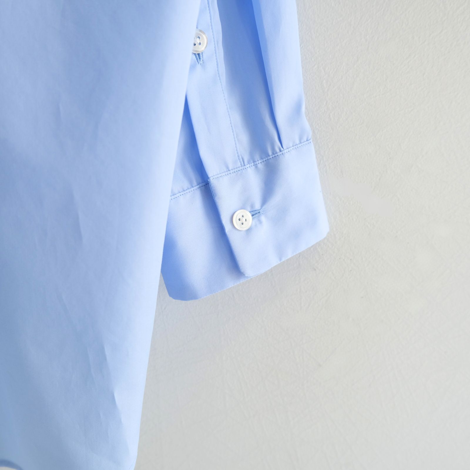 【販売開始 : 7/18 (土) 00:00~】Broad Cotton Wide Shirts（Sax Blue）