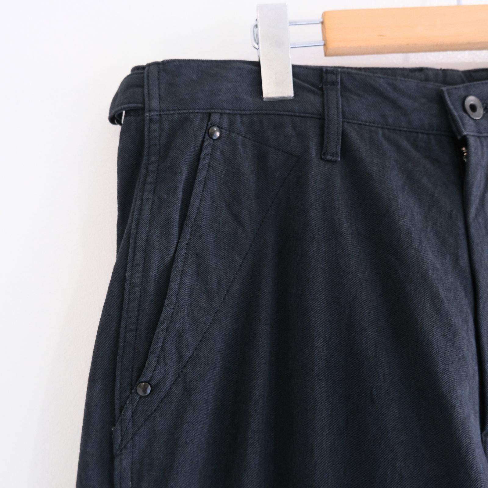 FADED CORKSCREW TWILL WORK PANTS（FADED BLACK）