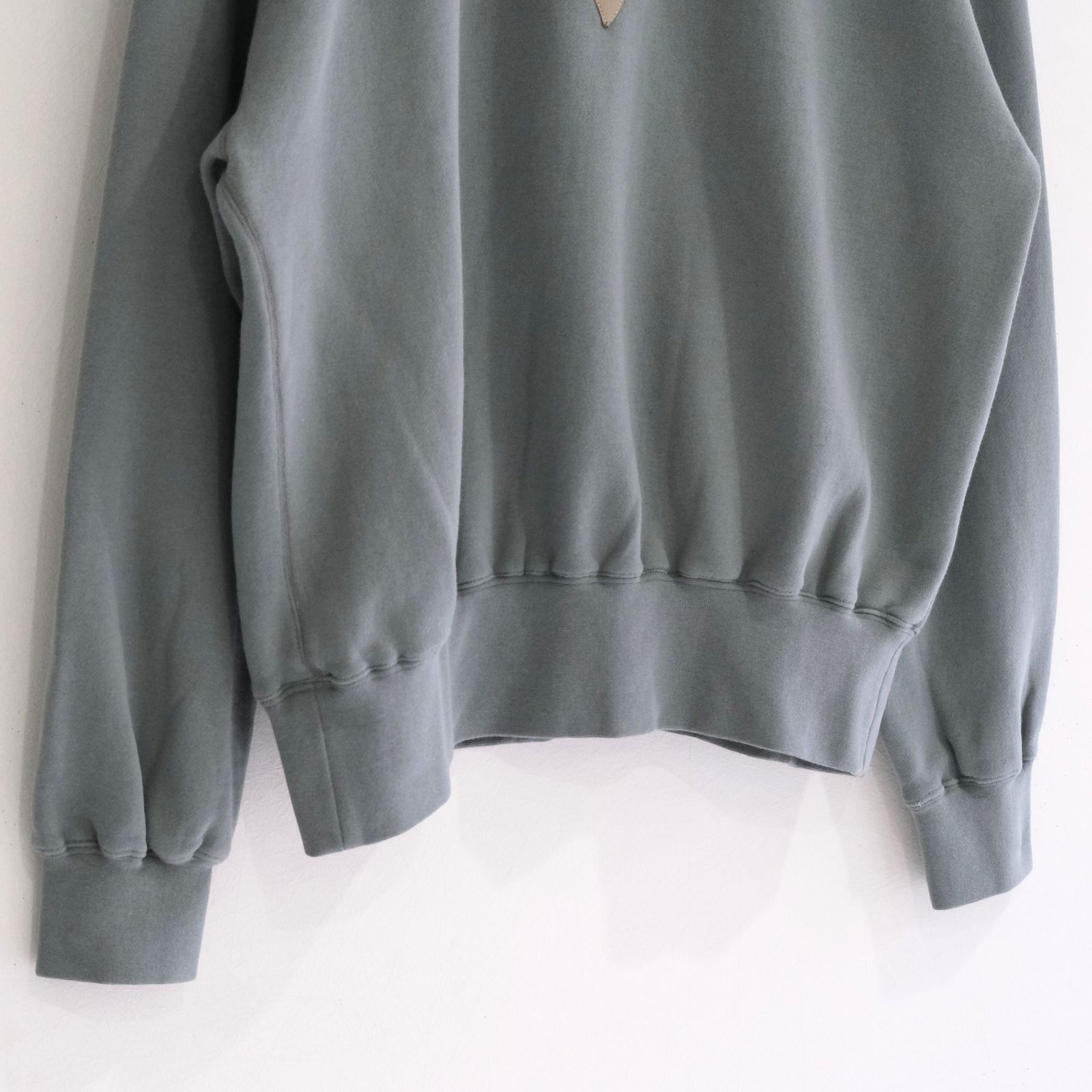 "BROTHERS" Leather x Original Supima Aging Cotton Sweat（DUSTY GREEN）
