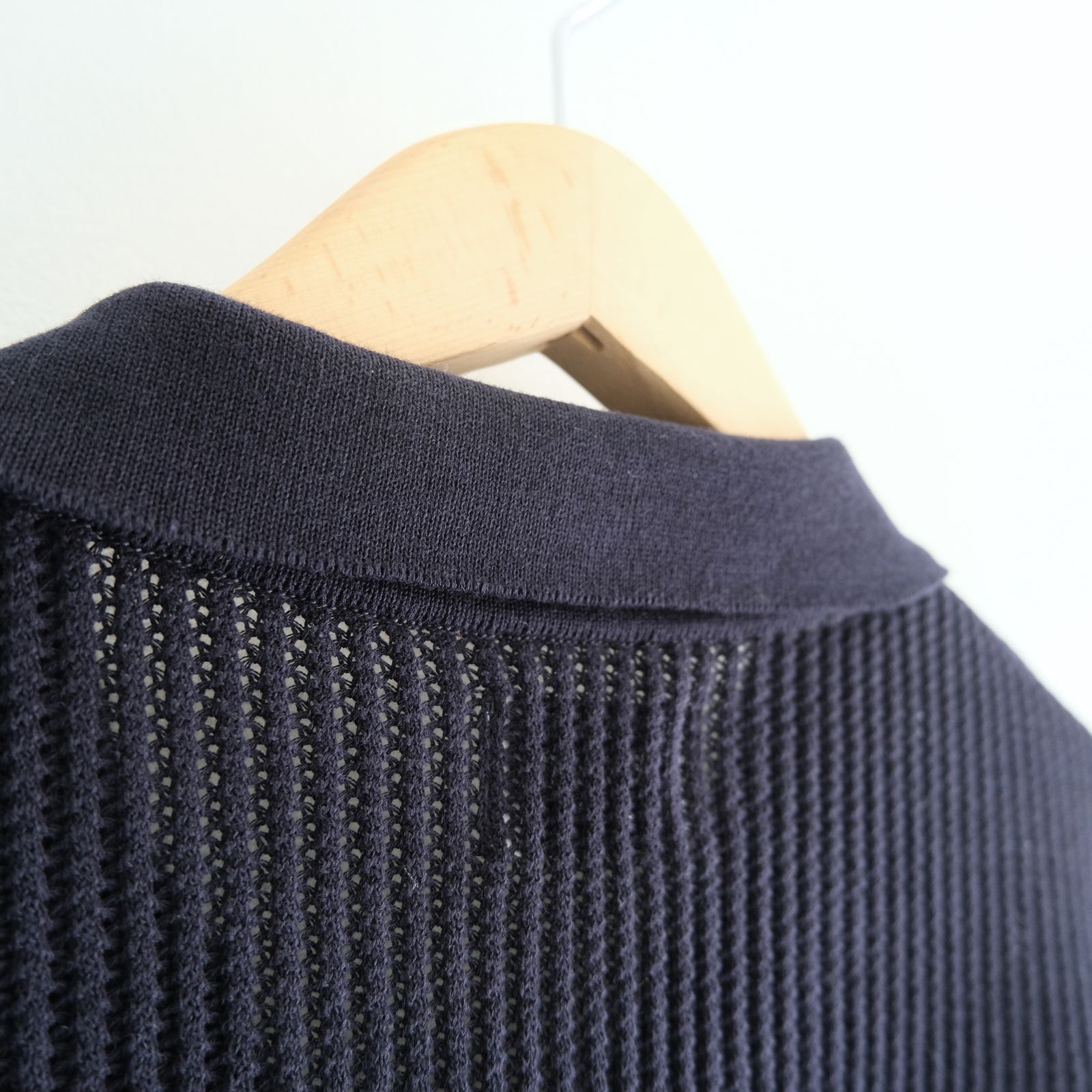 COTTON SUKASHI KNIT S/T / （NAVY）