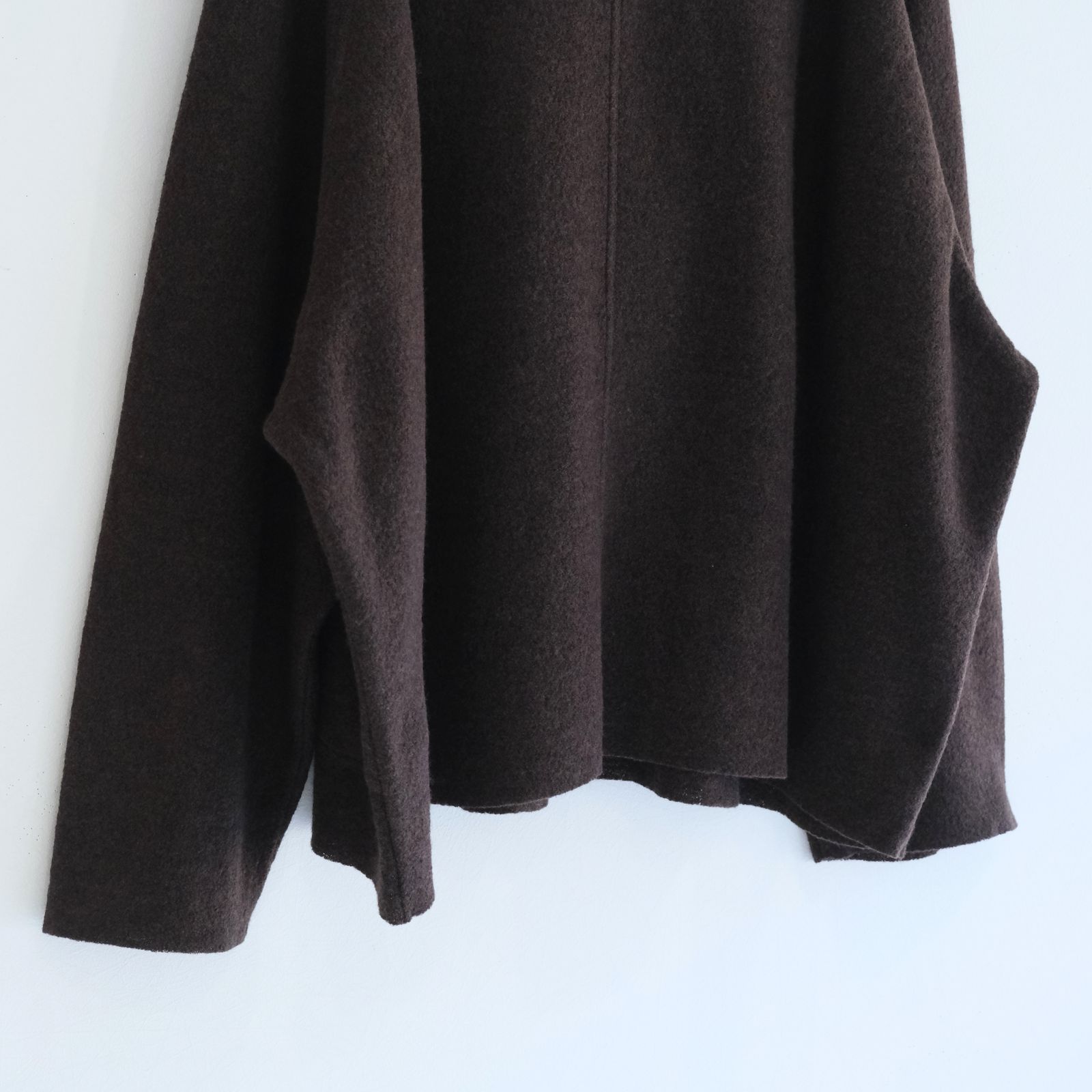 【残り1点】CARDIGAN JACKET  ‐Hard Twist Crepe Knit‐（Brown）
