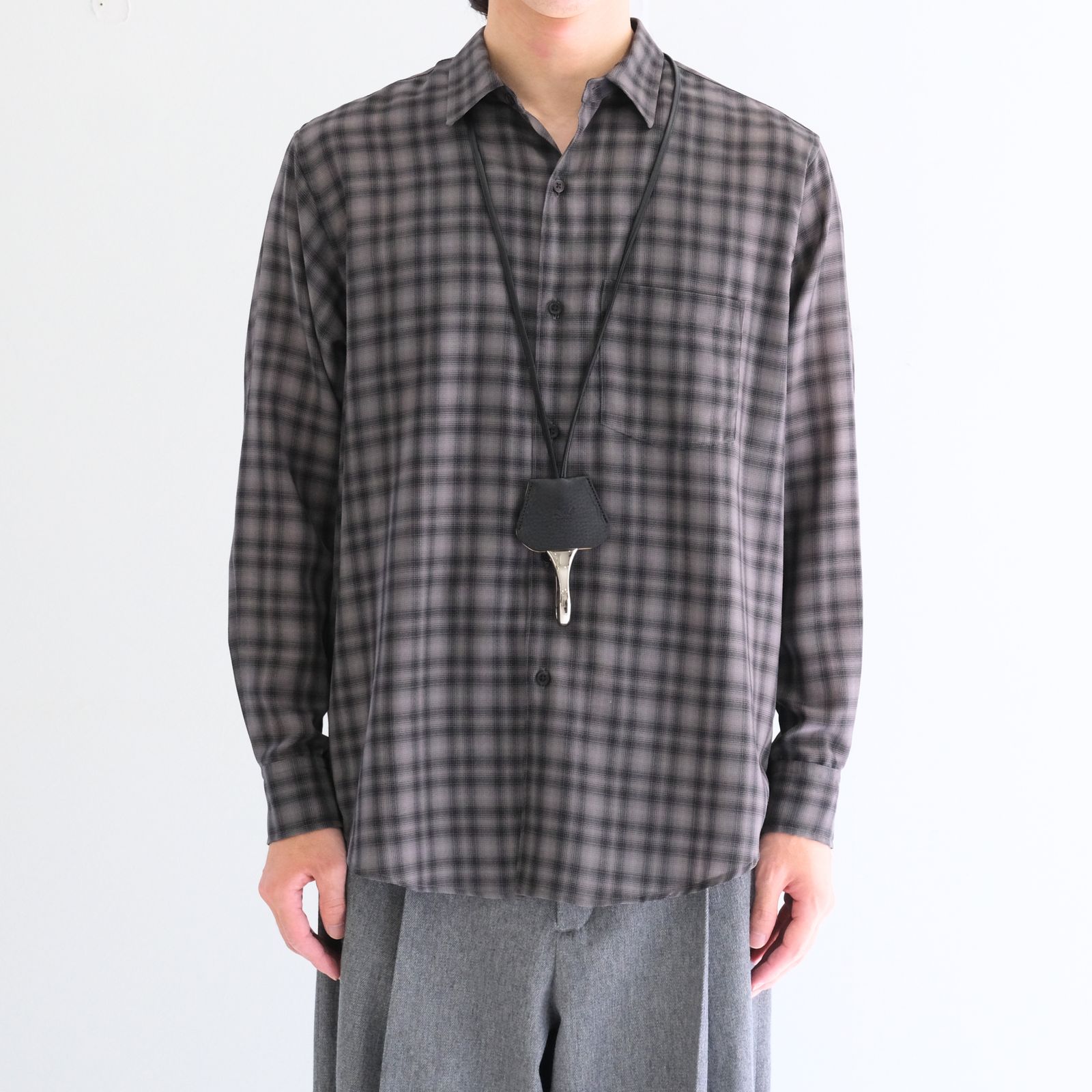 【残り1点】Leather Cord Crochet / レザー コード クロシェット（Black）